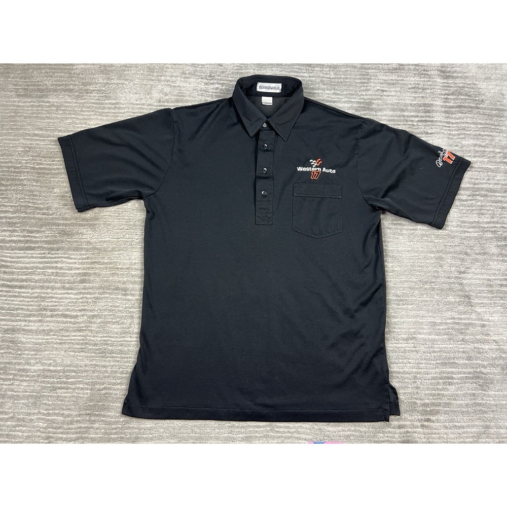 Vintage Darrell Waltrip #17 Nascar Boardwalk Polo Shirt‎ Men Large Shortsleeve